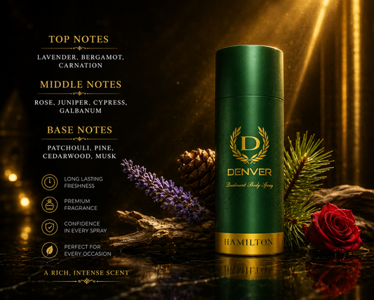 Denver Hamilton Premium Deodorant Body Spray for Men | Long Lasting Freshness | 150ml